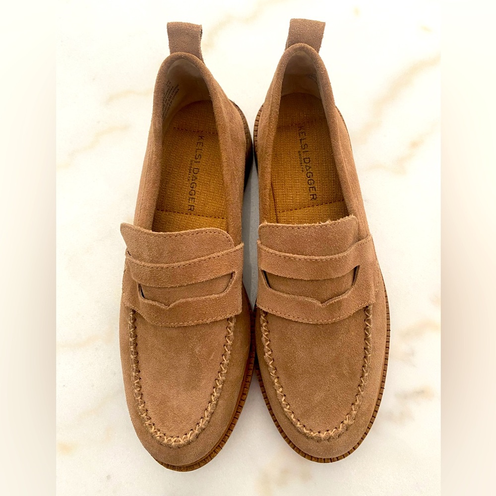 Anthropologie Kelsi Dagger Brooklyn Lens Suede Loafer size 7